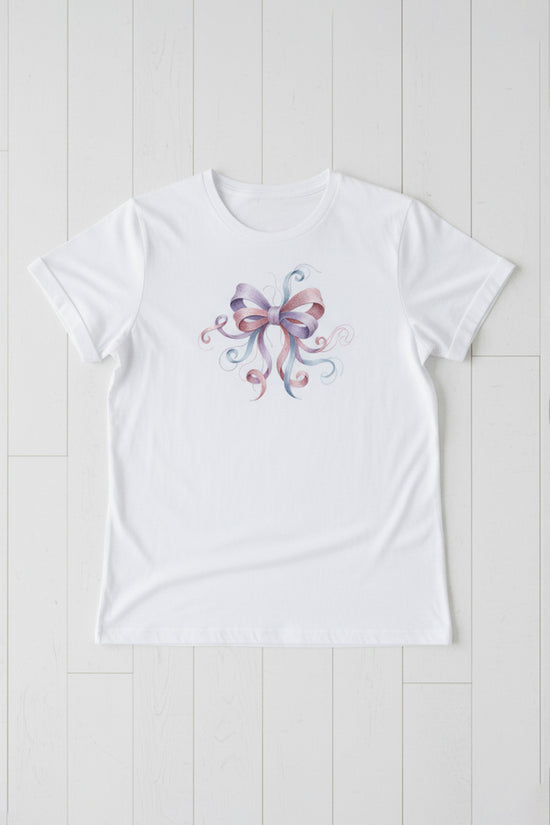 Pastel Ribbon Embroidered T-Shirt