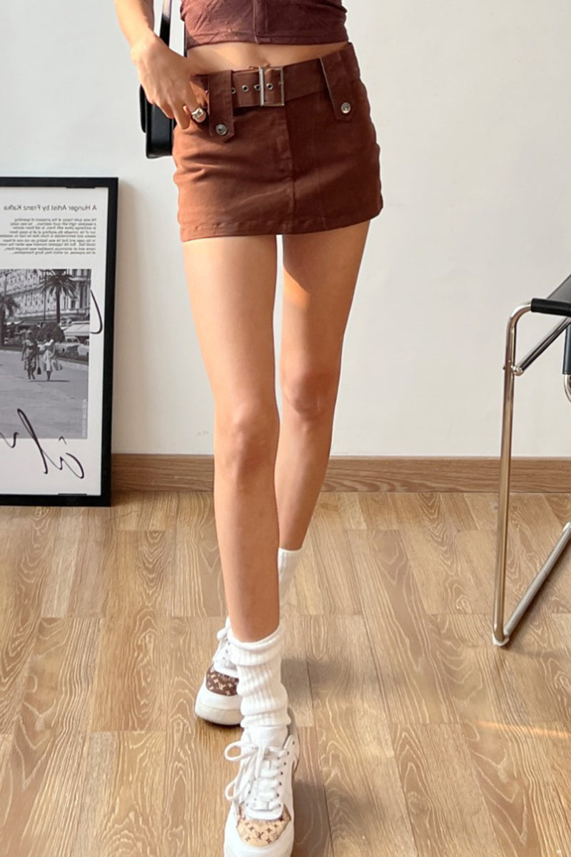 Belted Mini Skirt
