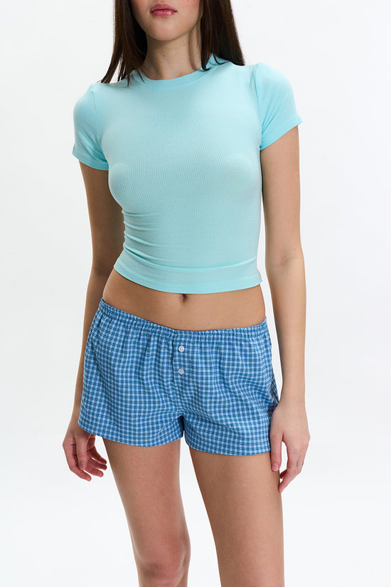 Plaid Buttoned Lounge Shorts