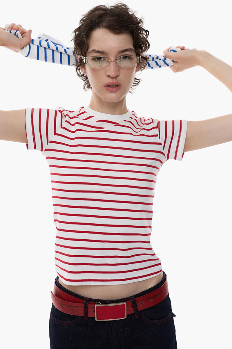 Striped Short Sleeve Casual Tee