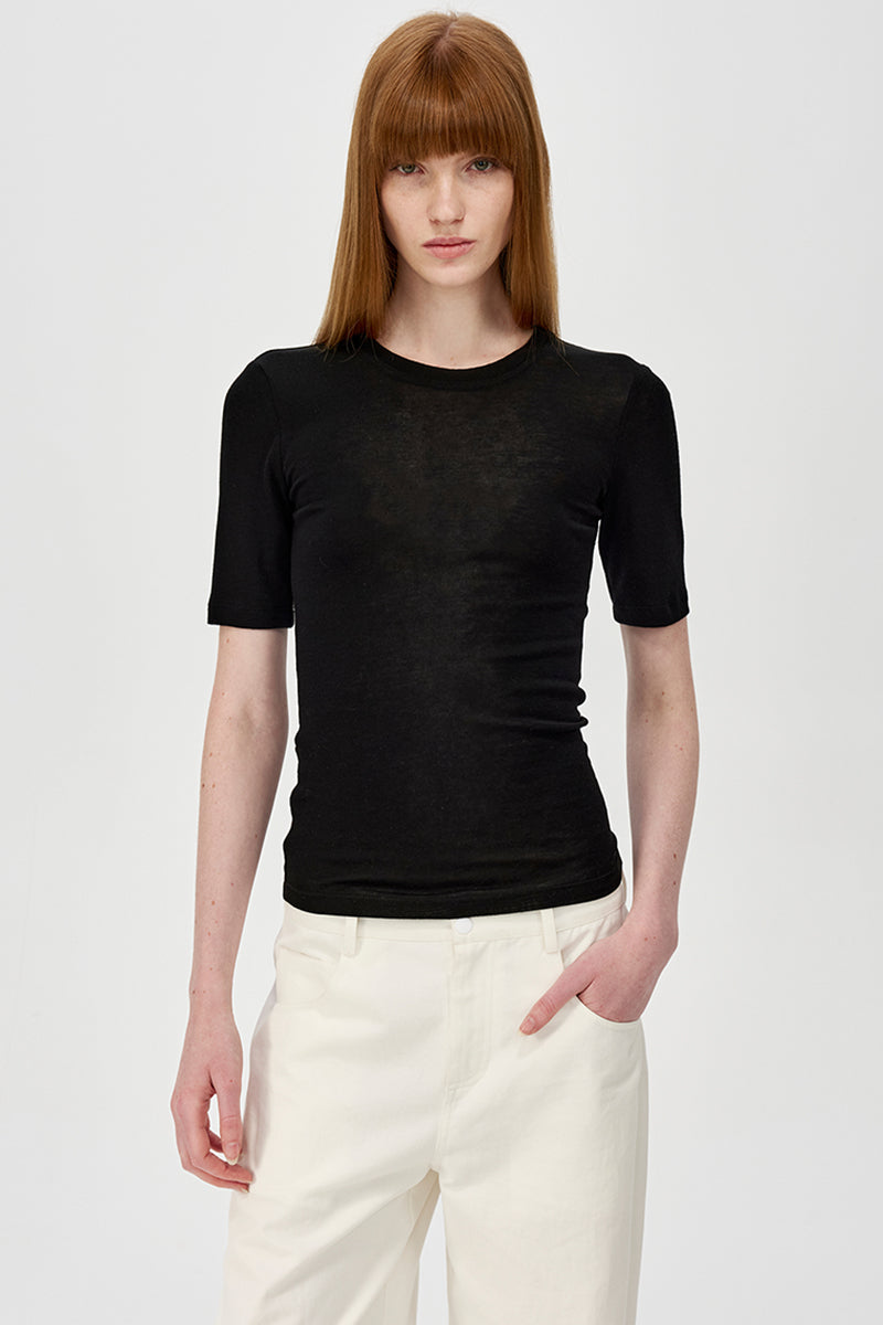 Slim Fit Elbow Sleeve Tee