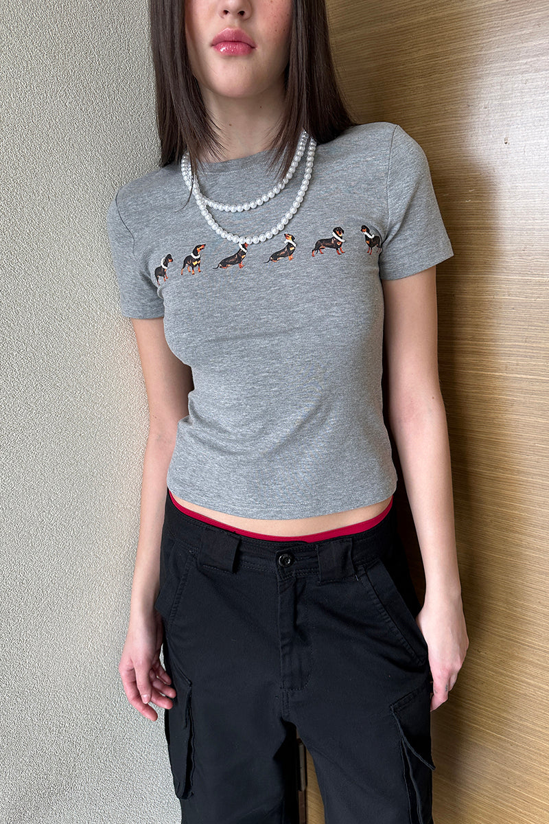 Dog Patterns Fitted T-Shirt
