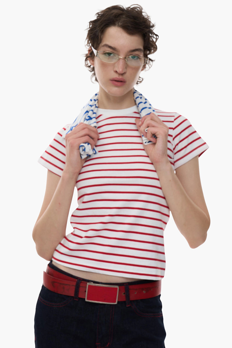 Striped Short Sleeve Casual Tee