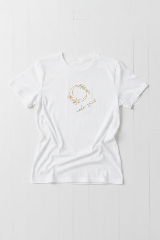 Calm Spirit Moon Embroidered T-Shirt