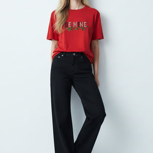 Be Mine Floral Text T-Shirt