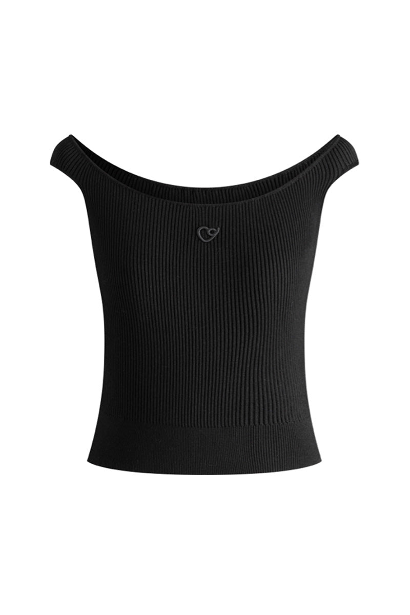 Ribbed Off Shoulder Crop Tops