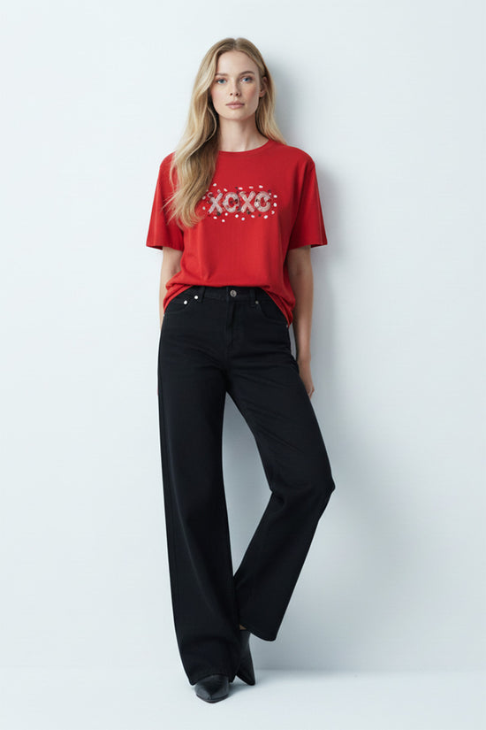 XOXO Motif Graphic T-Shirt