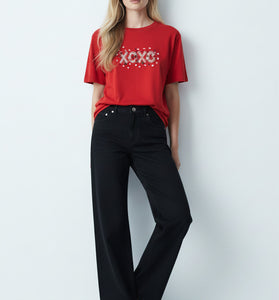XOXO Motif Graphic T-Shirt