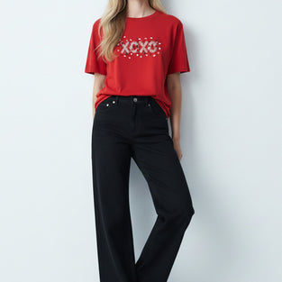 XOXO Motif Graphic T-Shirt