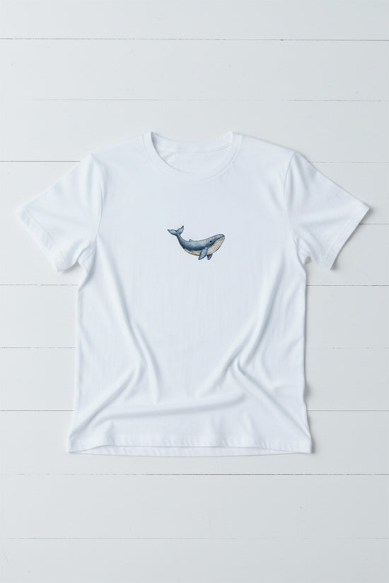 Blue Whale Embroidered T-Shirt