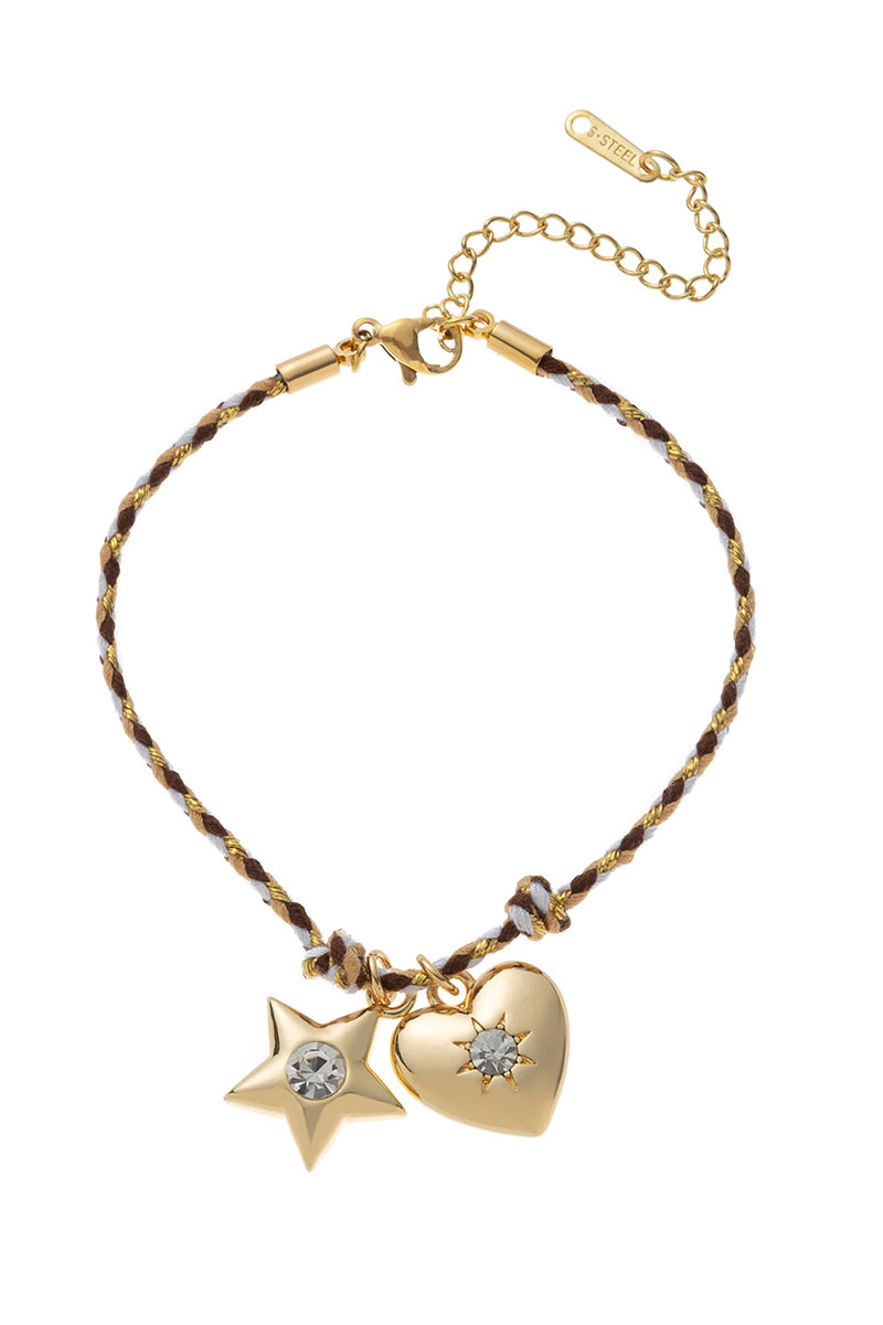 Heart and Cross Charm Bracelet