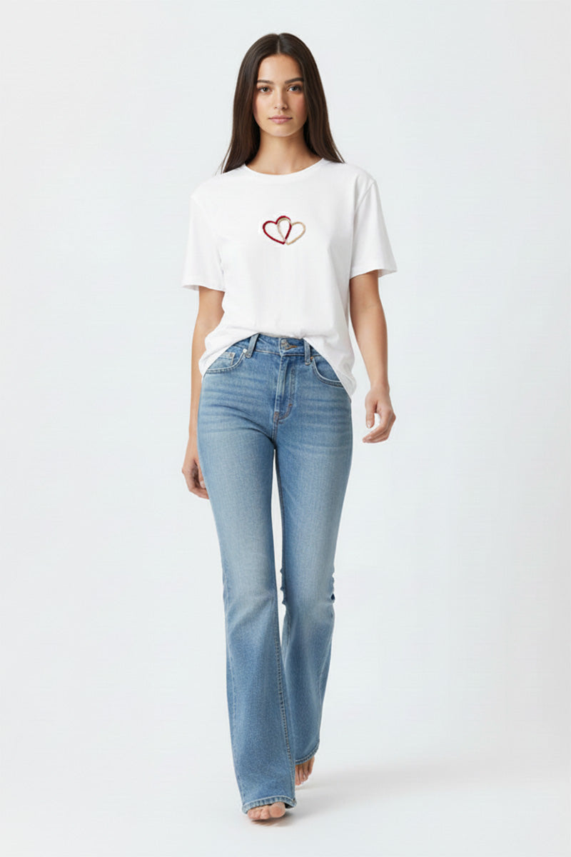 Linked Heart Outline T-Shirt