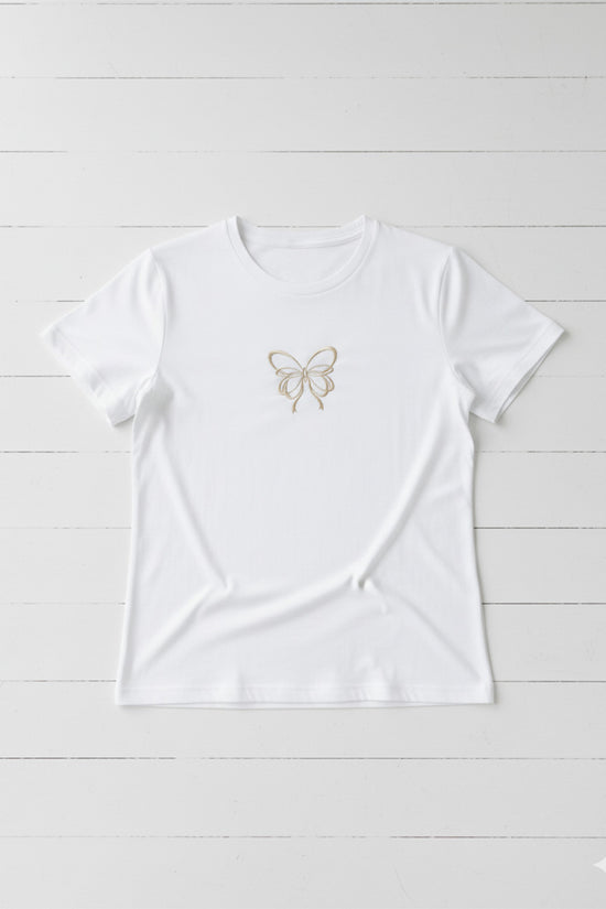 Mini Butterfly Embroidered T-Shirt