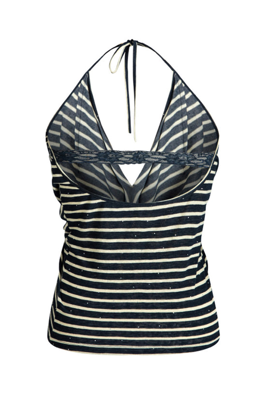Lace Backless Halter Cami Top