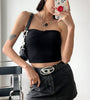 Casual Denim Mini Skirt with Belt Loops
