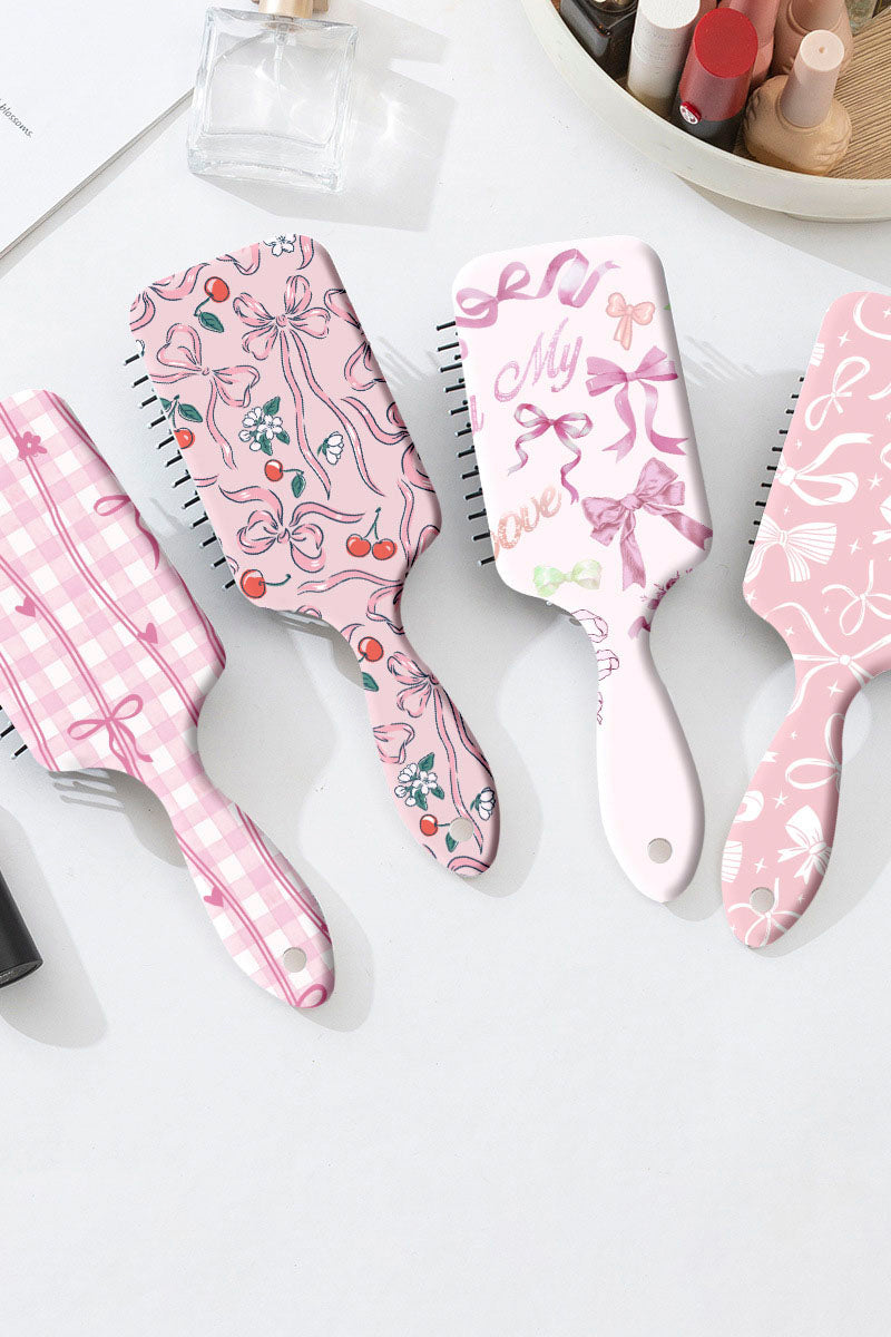 Plaid Decorative Paddle Hair Brush