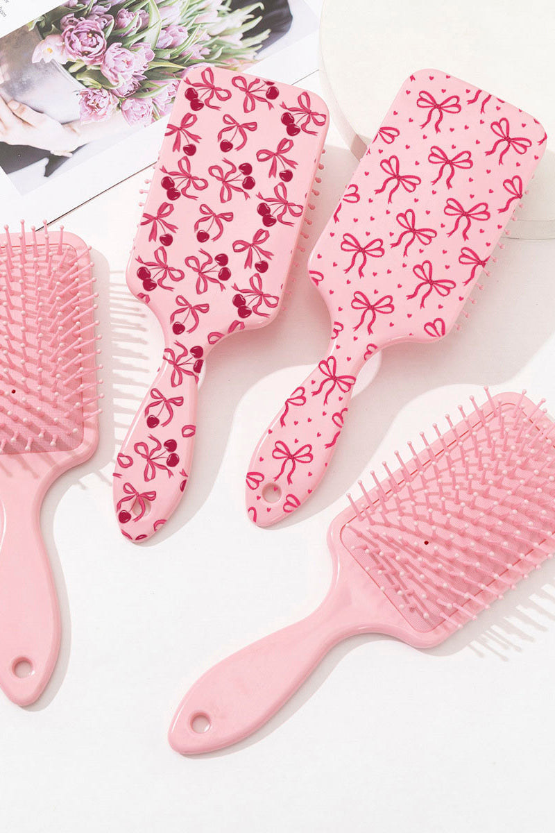 Cherry Pattern Paddle Hairbrush
