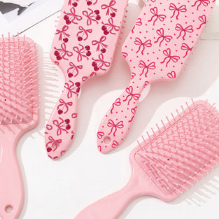 Cherry Pattern Paddle Hairbrush