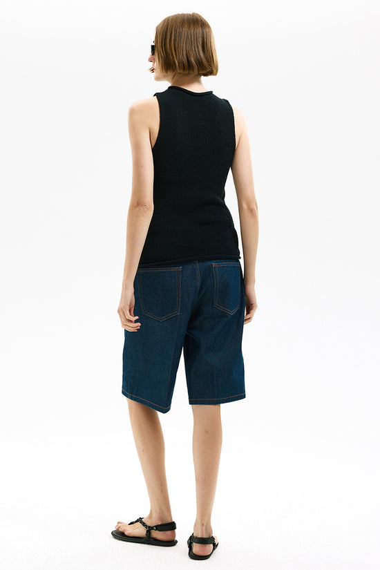 Sleeveless Ribbed Knit Casual Top