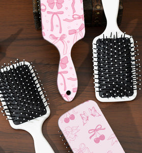 Bow Pattern Paddle Hair Brush