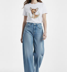 Little Deer Embroidered T-Shirt