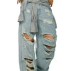 Distressed Oversized Ripped Jeans