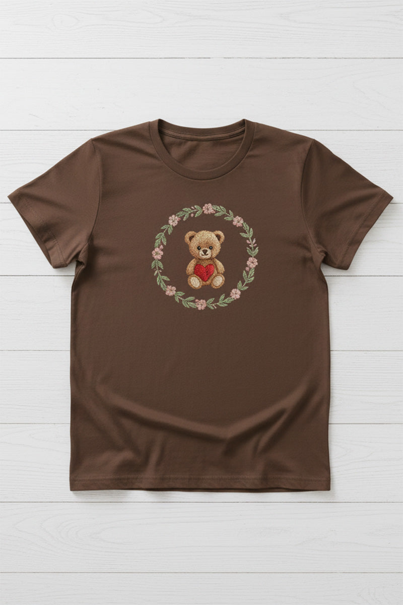 Teddy Floral Circle T-Shirt