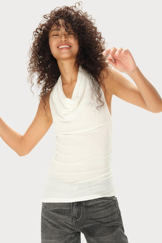 Draped Halter Sleeveless Top