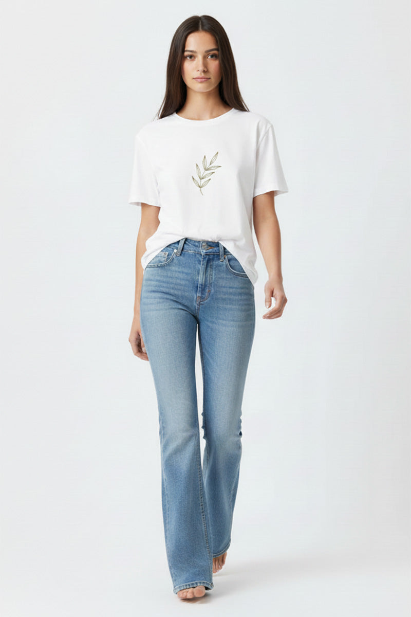 Olive Branch Embroidered T-Shirt