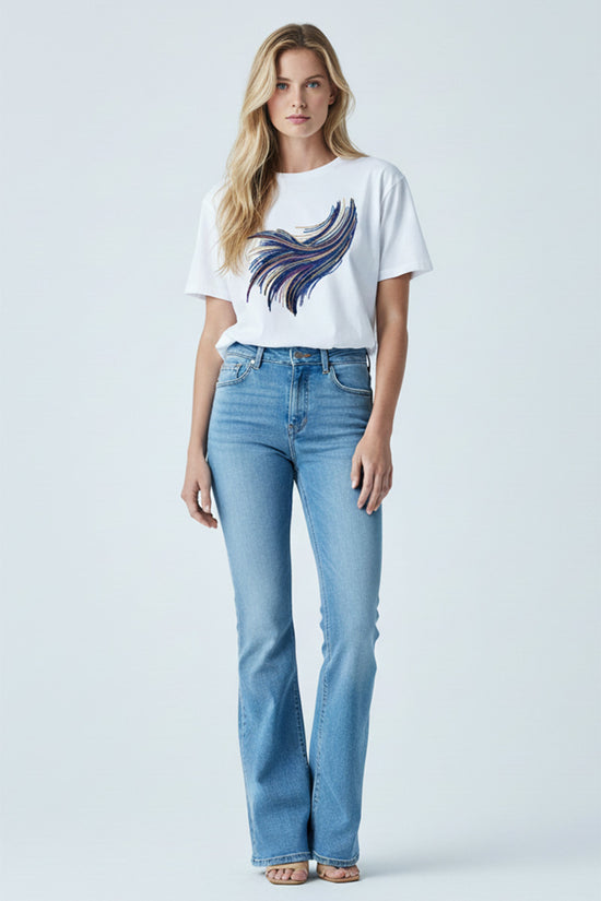 Flowing Tide Embroidered T-Shirt