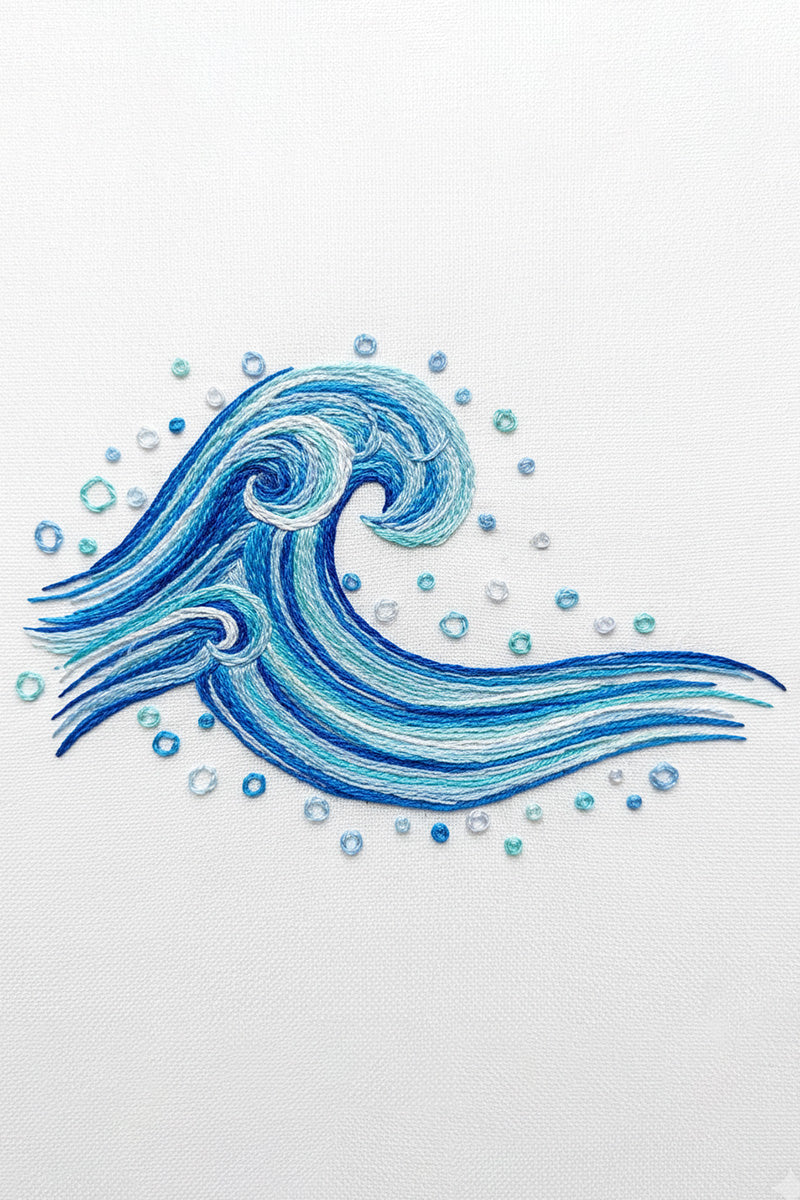 Ocean Wave Embroidered T-Shirt
