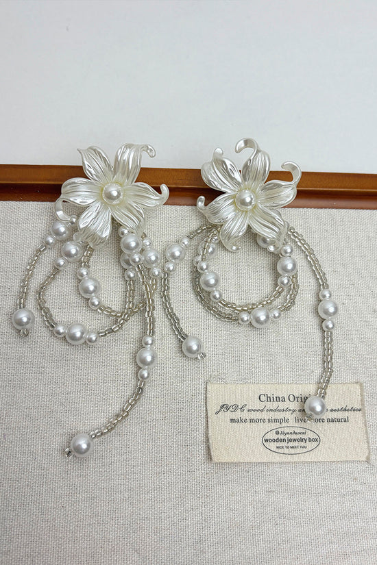 Floral Pearl Drop Earrings