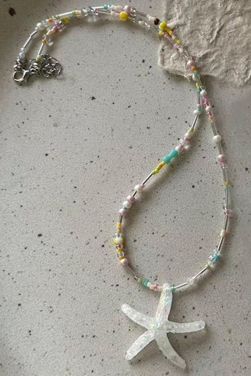 Starfish Pendant Beaded Necklace