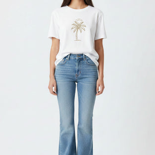 Golden Palm Embroidered T-Shirt