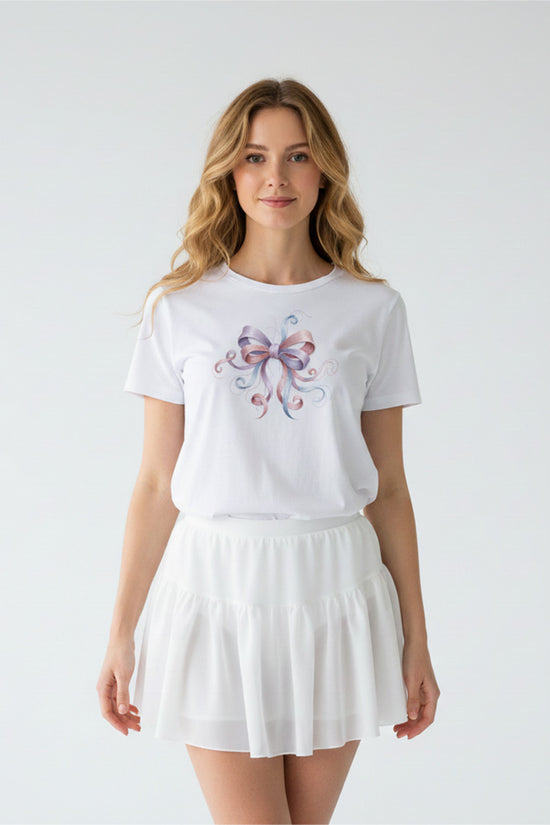 Pastel Ribbon Embroidered T-Shirt