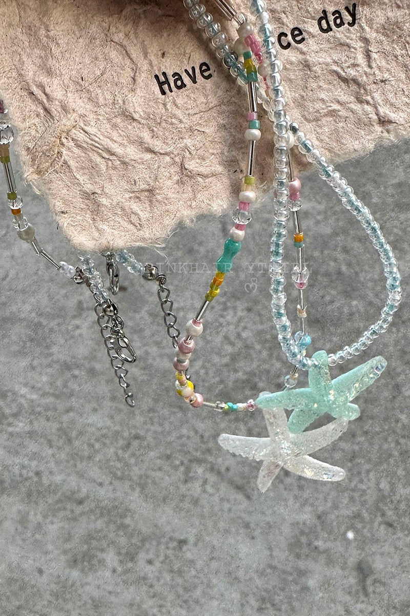 Starfish Pendant Beaded Necklace