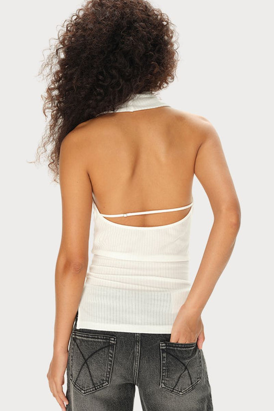 Draped Halter Sleeveless Top