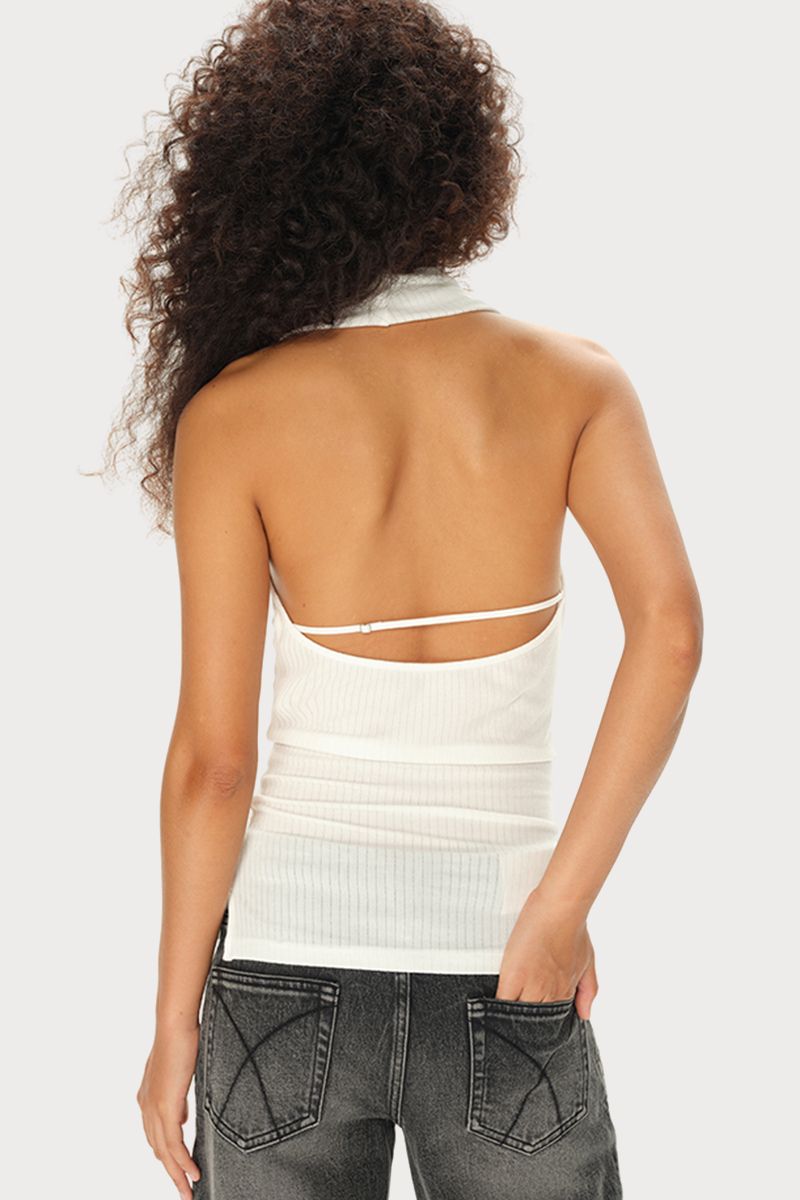 Draped Halter Sleeveless Top