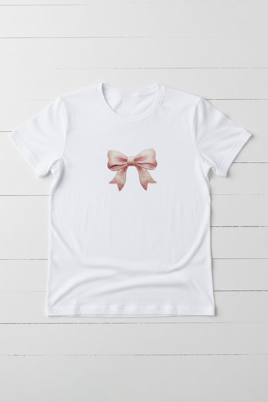 Soft Bow Embroidered T-Shirt