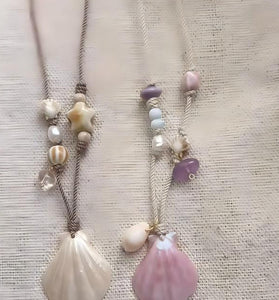 Seashell Bead Charm Necklace