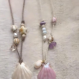 Seashell Bead Charm Necklace