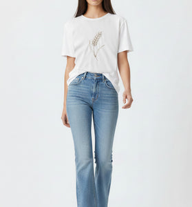 Wheat Sprig Embroidered T-Shirt
