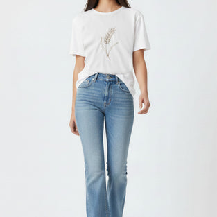 Wheat Sprig Embroidered T-Shirt
