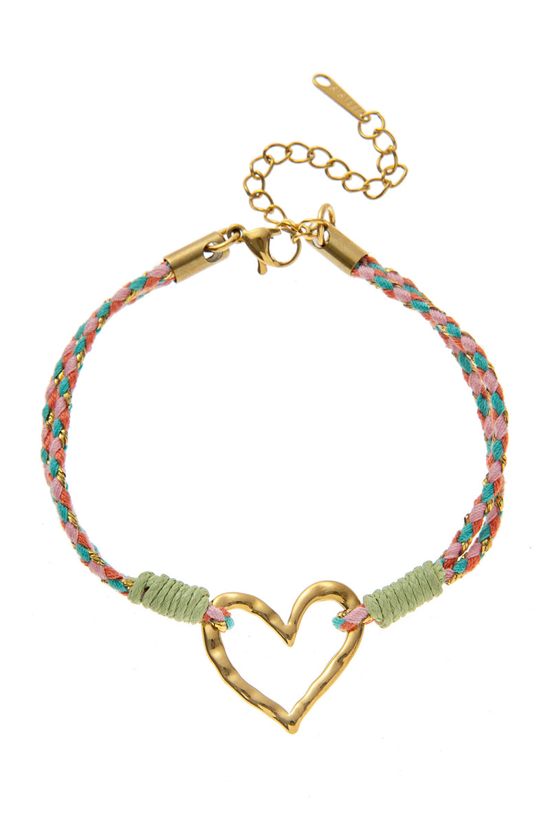 Heart and Cross Charm Bracelet
