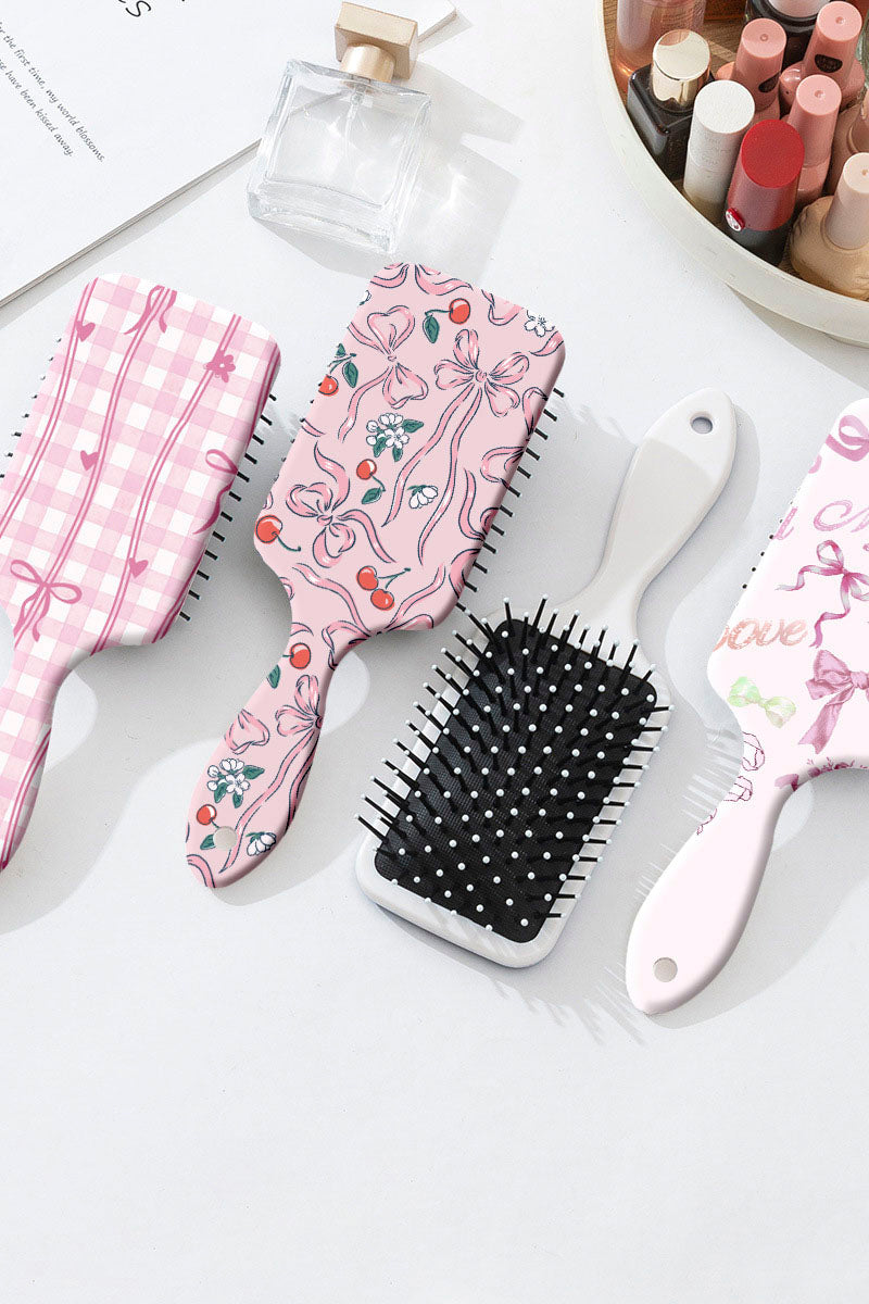 Plaid Decorative Paddle Hair Brush