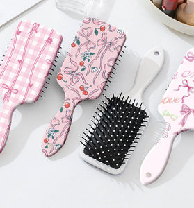 Plaid Decorative Paddle Hair Brush