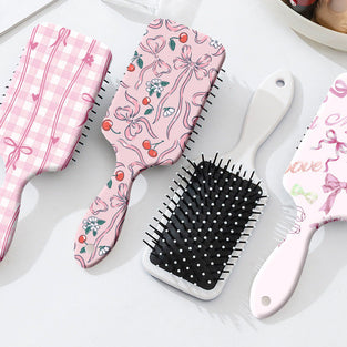 Plaid Decorative Paddle Hair Brush