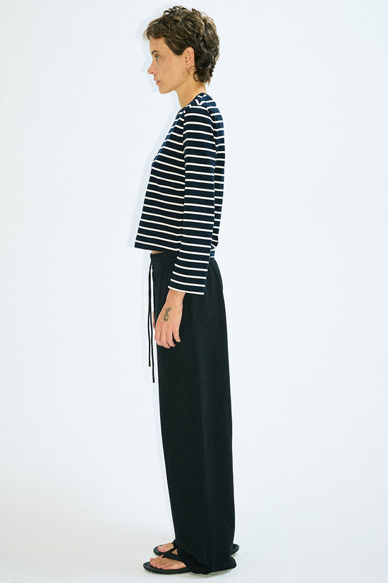 Striped Long Sleeve Cropped Tee