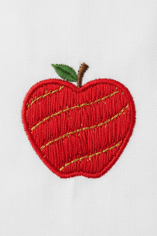 Classic Red Apple Embroidered T-Shirt