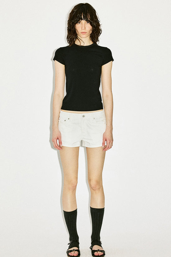 Fitted Short Sleeve Crew Neck Tee